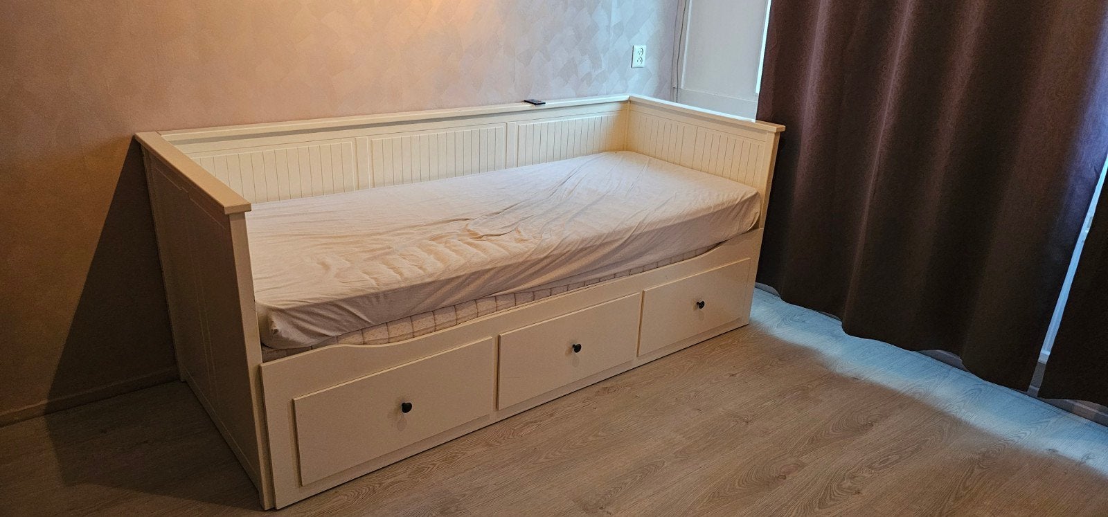 Ikea hemnes bed/ slaapbank met lades, Ophalen, Gebruikt, Wit, Tweepersoons