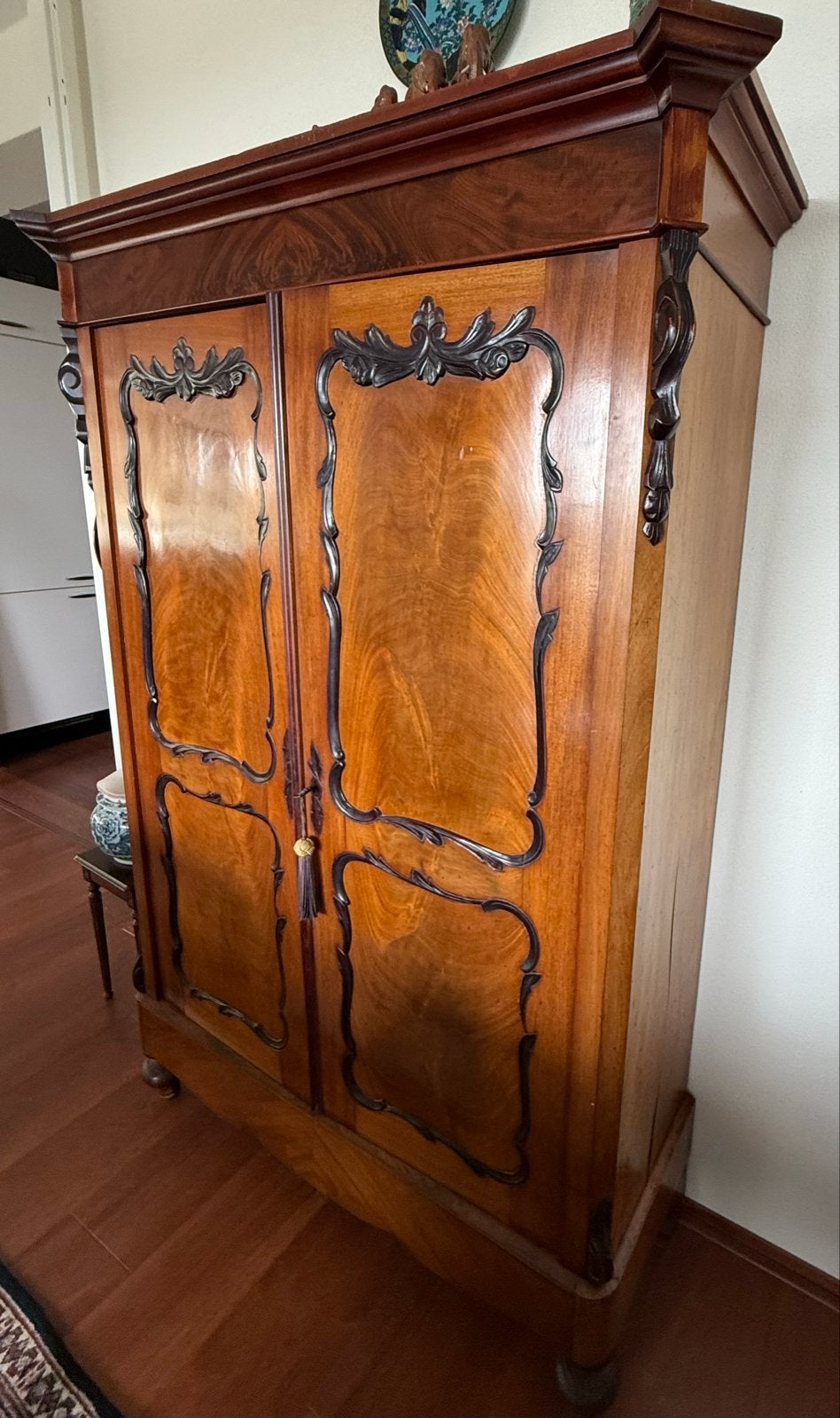 Antieke mahoniehouten kast - Servieskast, Ophalen
