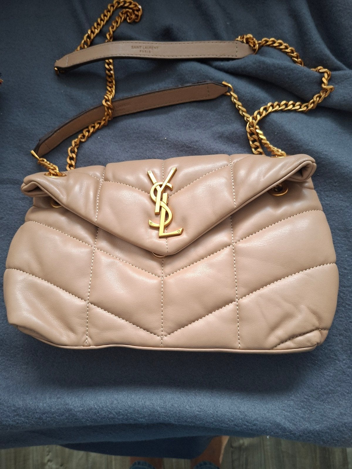 Puffer Schoudertas Beige, Ophalen of Verzenden, Zo goed als nieuw, Beige, Schoudertasje