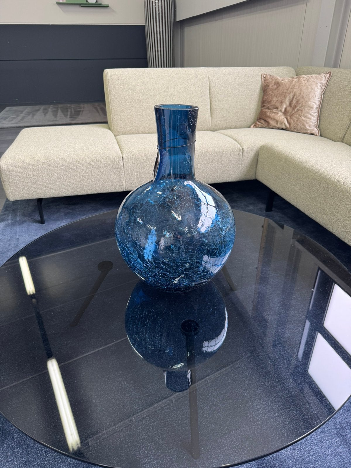 Nieuw Polspotten Gecraqueleerde Glazen Bolvaas L | Blauw, Blauw, Polspotten, Nieuw, Ophalen of Verzenden
