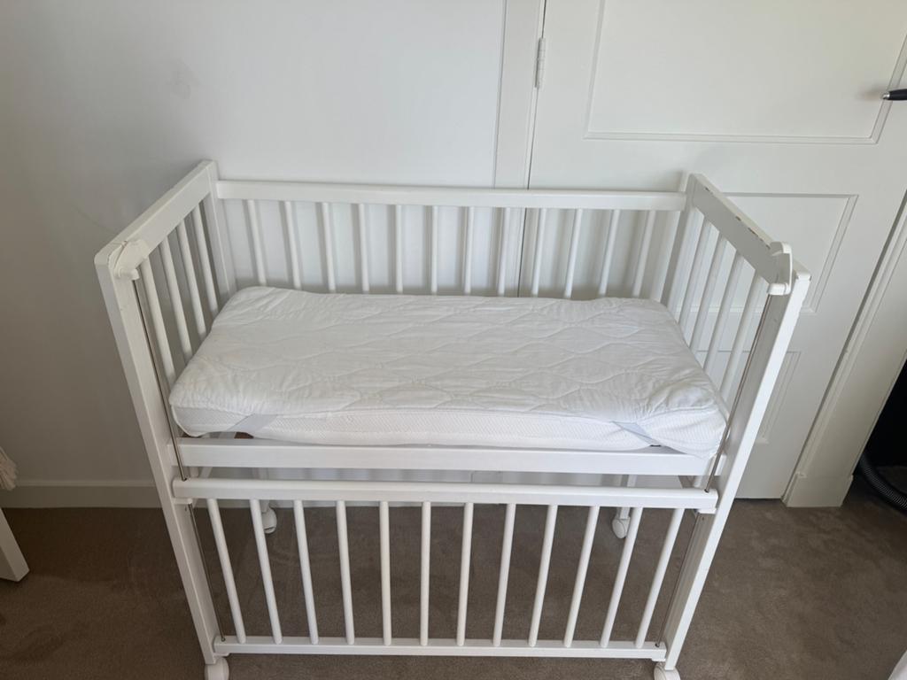 Cosleeper Petit Amelie wit incl matras, Kinderen en Baby's, Kinderkamer | Bedden, Ophalen, Gebruikt, 70 tot 85 cm, Minder dan 140 cm