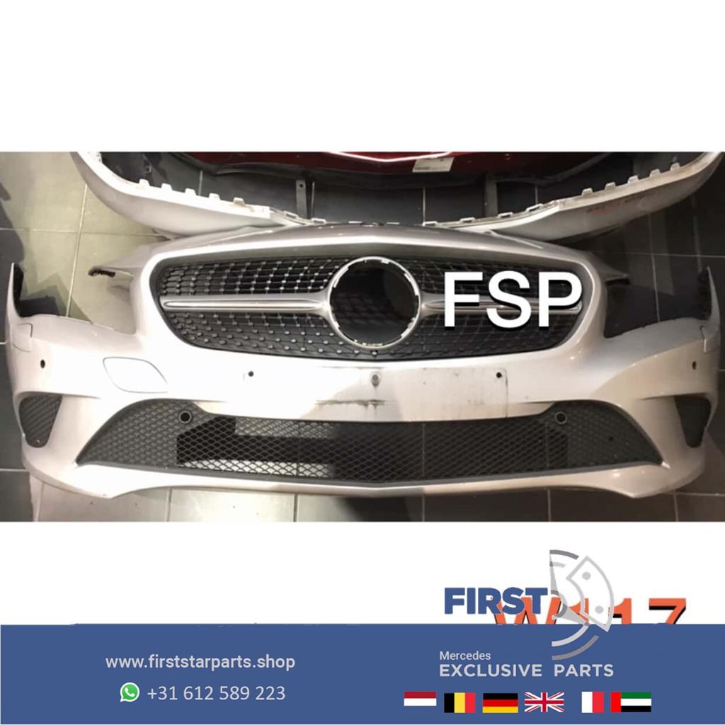 W117 C117 X117 CLA VOORBUMPER + DIAMOND GRIL COMPLEET ZILVER, Gebruikt, -, Voor, Ophalen of Verzenden