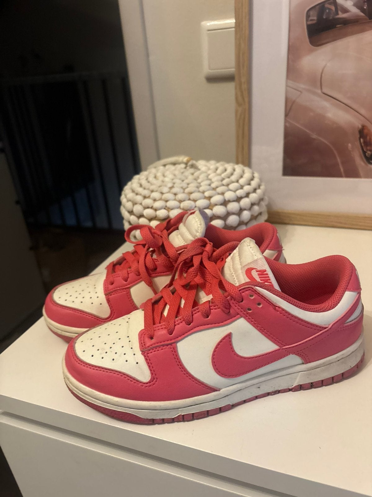 Nike Dunk Low roze/wit – sneakers – maat 38/39, Ophalen of Verzenden, Zo goed als nieuw, Roze, Sneakers of Gympen