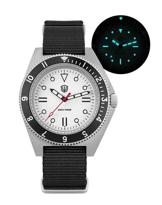 Watchdives WD1972 Military Field Watch Aliexpress Horloge, Ophalen of Verzenden, Zwart, Android