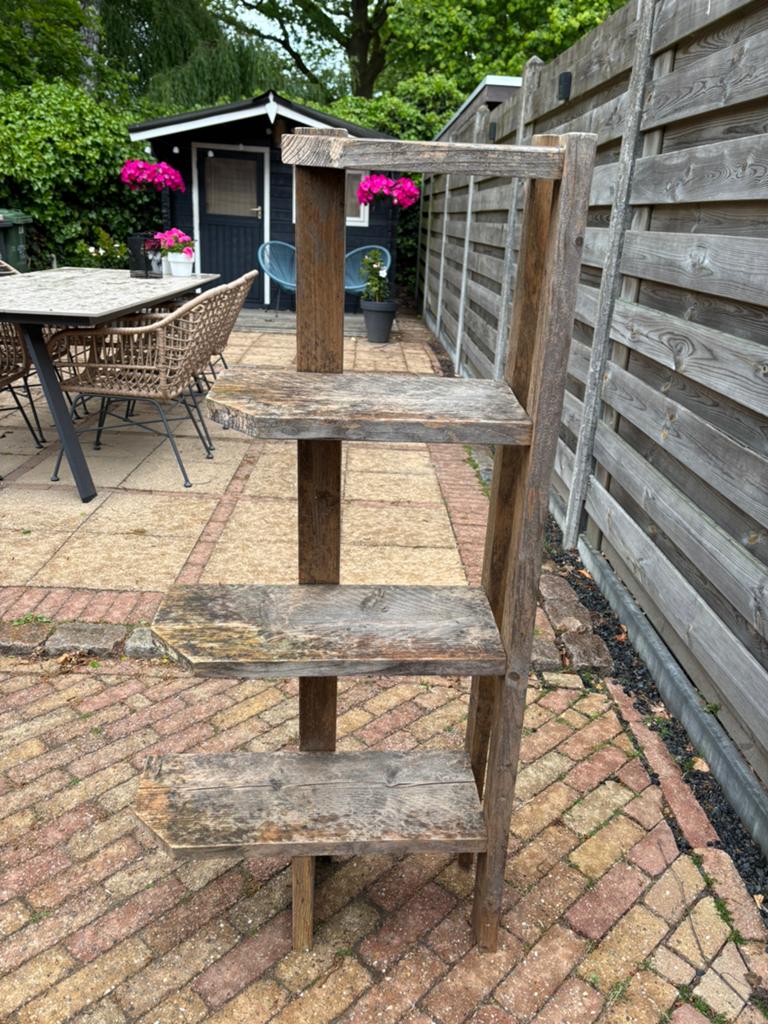 Steigerhouten Plantenrek 125x59 cm - Robuust & Stijlvol, Tuin en Terras, Ophalen, Gebruikt, Minder dan 60 cm, Binnen