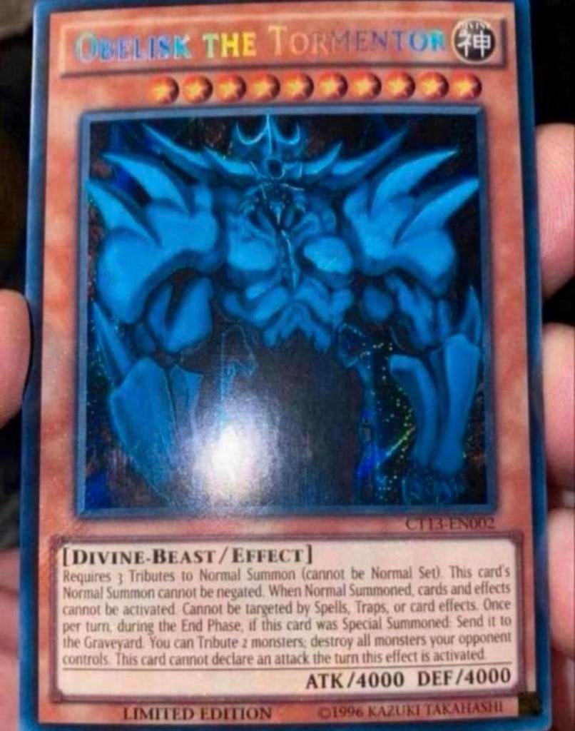 Yu-Gi-Oh! Obelisk the Tormentor CT13 Tin Promo !, Hobby en Vrije tijd, Verzamelkaartspellen | Yu-gi-Oh!, Ophalen of Verzenden