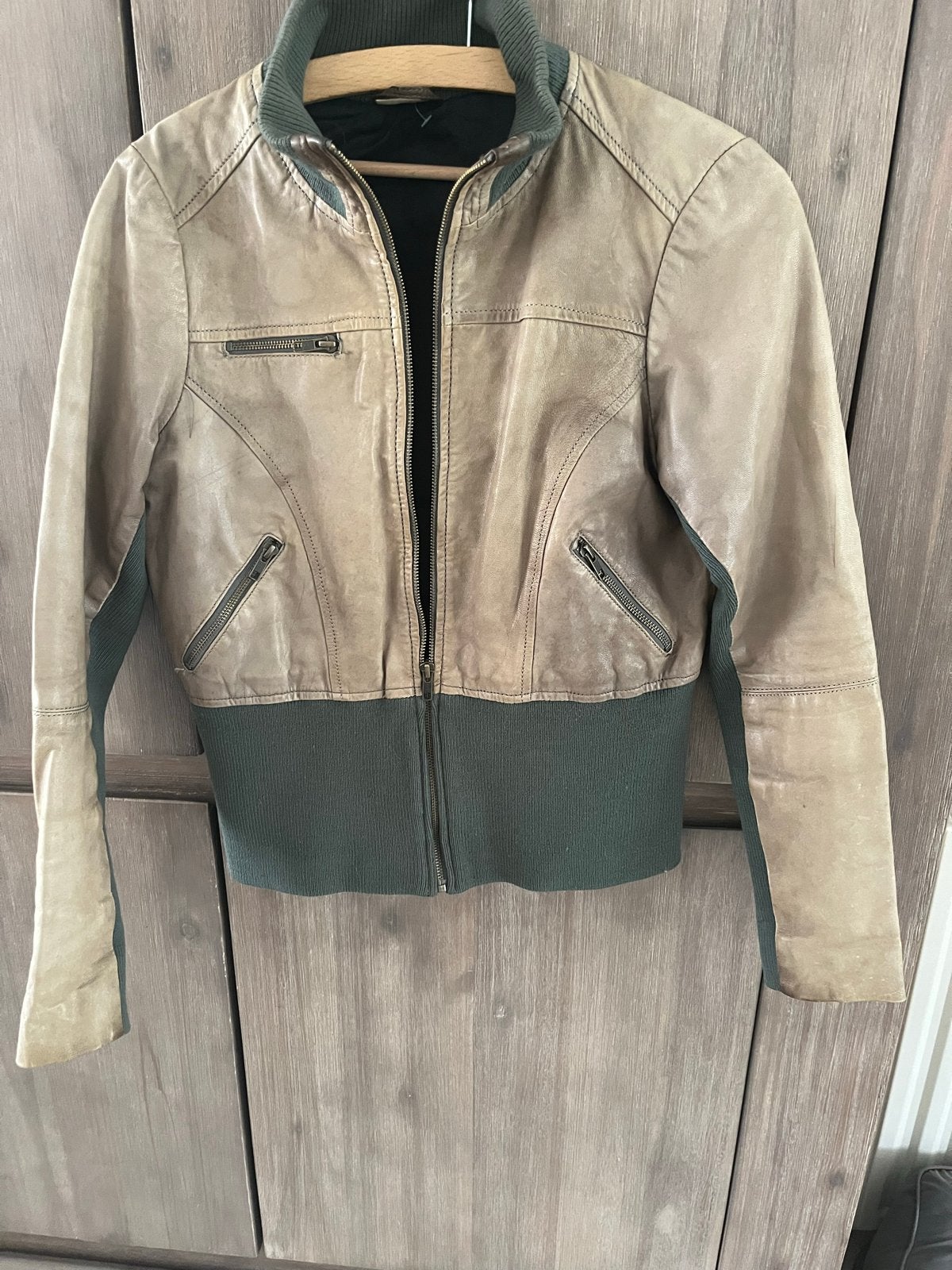 Nep Leren jasje Object Collectors Item maat M, Kleding | Dames, Ophalen of Verzenden, Gedragen, Maat 38/40 (M), Beige