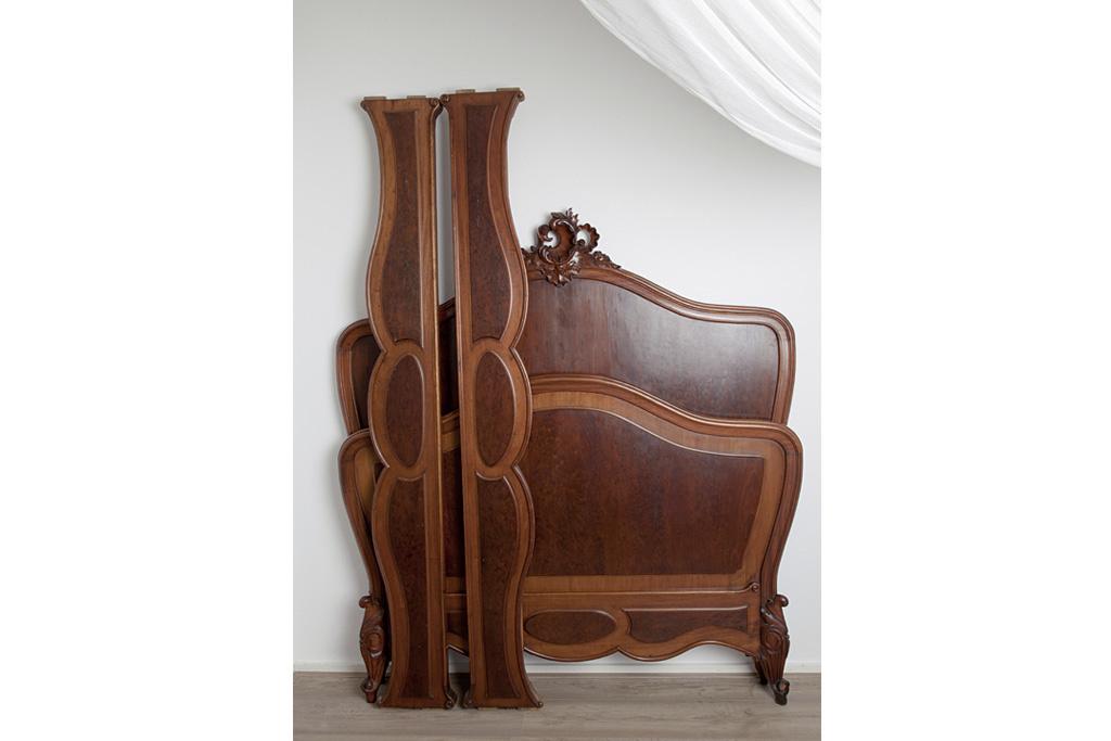 Bed, Antiek, Twijfelaar, Louis XV, Ophalen, Gebruikt, Bruin, Twijfelaar