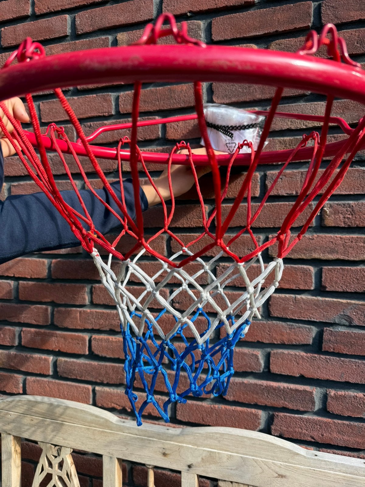 Te koop basketbal net met stalen ring 45 cm, Ophalen, Zo goed als nieuw, Ring, Bord of Paal