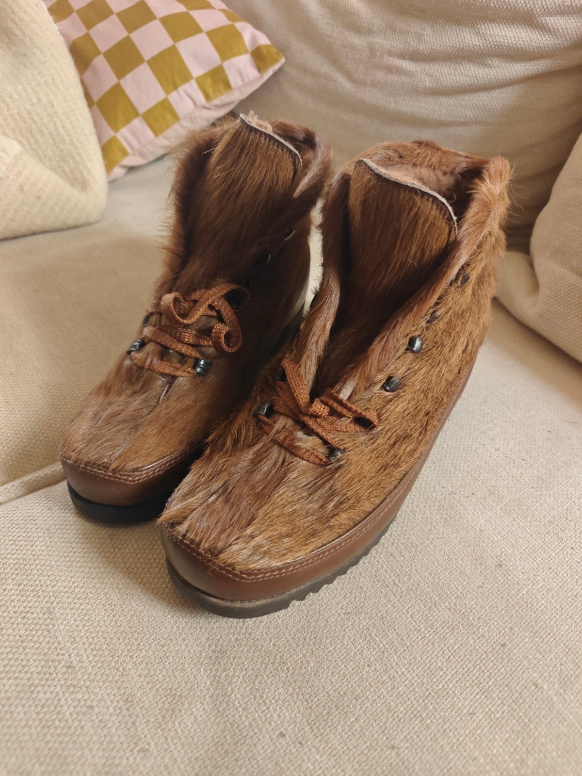 Unieke Koeienvacht Winterboots St moritsz, Ophalen of Verzenden, Zo goed als nieuw, Bruin, Hoge laarzen