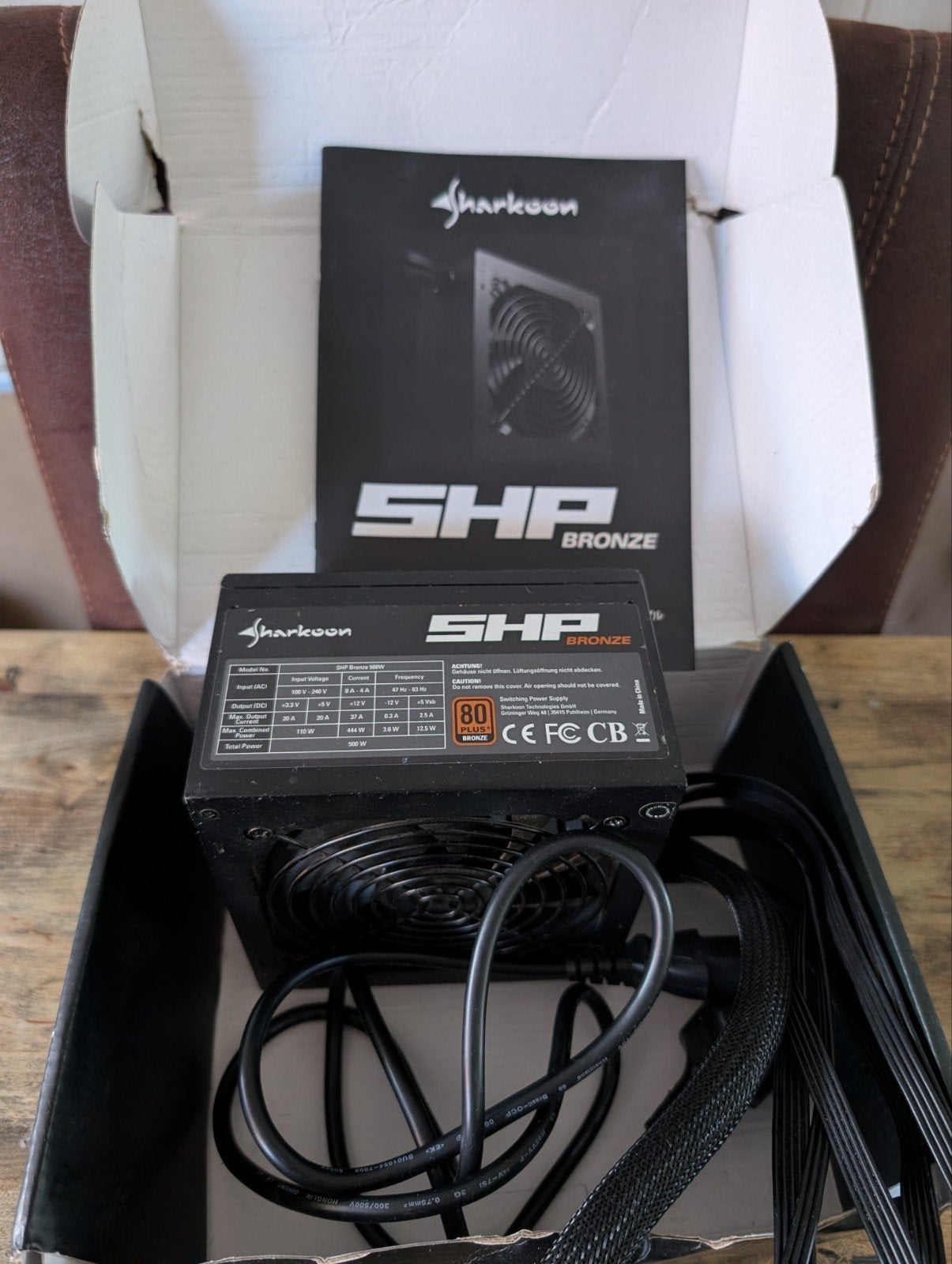 Sharkoon SHP Bronze 500W Voeding, Ophalen of Verzenden, Gebruikt
