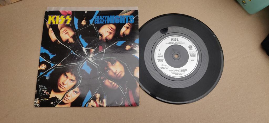 Kiss single crazy nights, Ophalen of Verzenden, Gebruikt, Pop