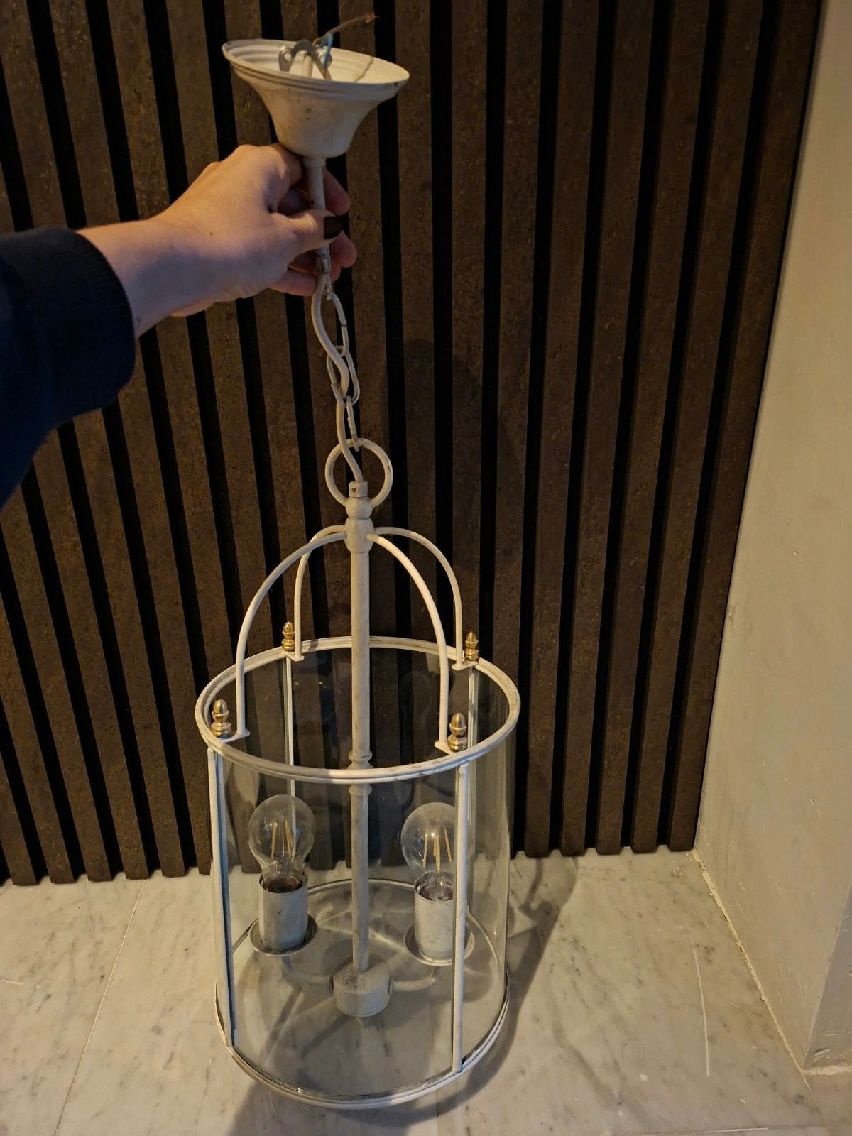 hal hanglamp rond glas, Ophalen, Zo goed als nieuw, Glas