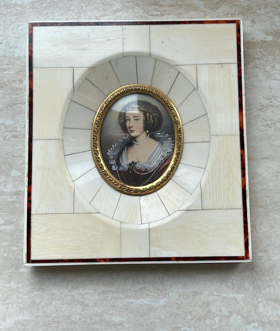 Miniatuur Portret, Antiek en Kunst, Portret of Personen, Ophalen of Verzenden, Gesigneerd, Klassiek