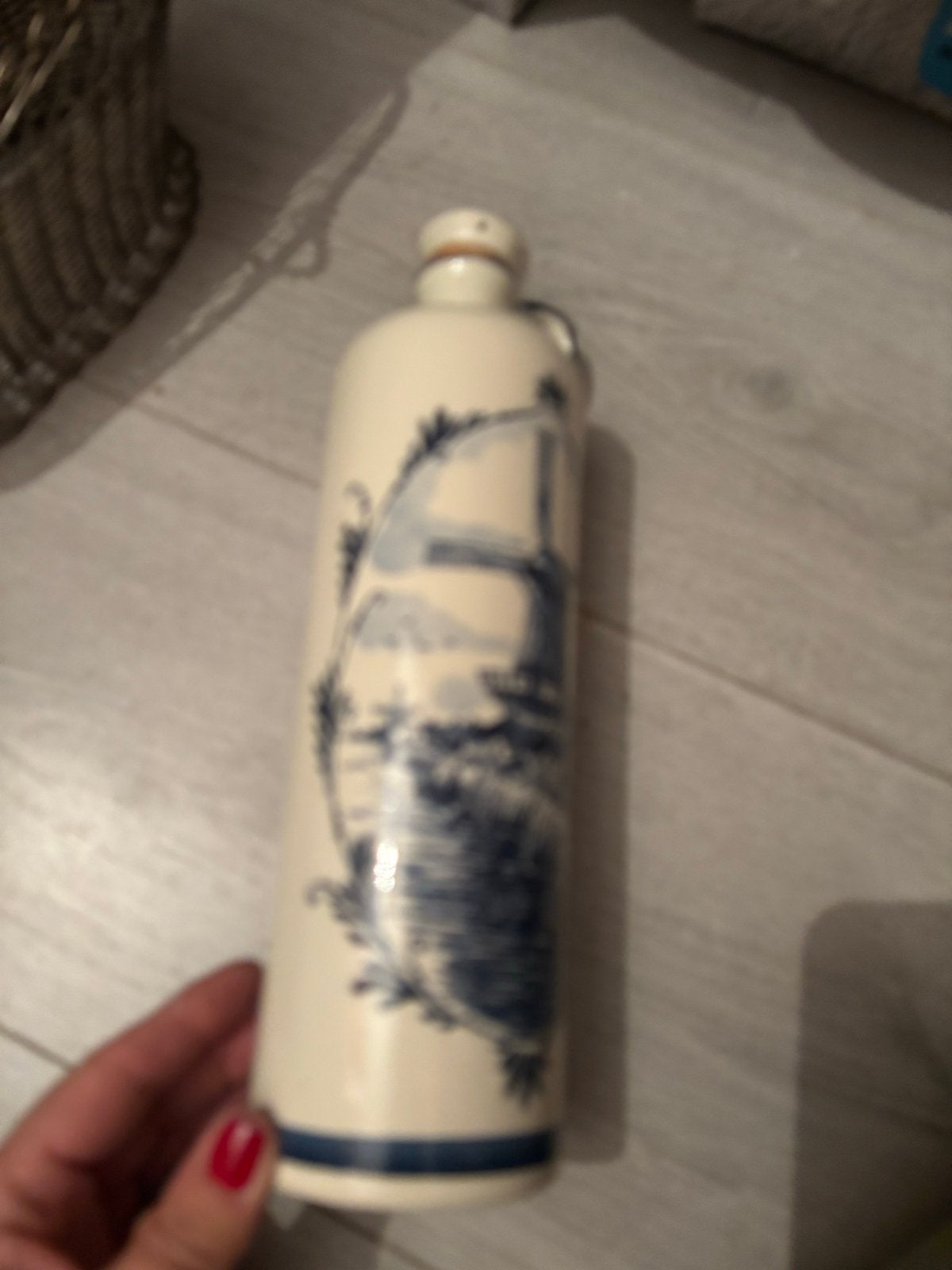 Delfts Blauwe Fles met Molen Decoratie - Handwerk, Ophalen of Verzenden