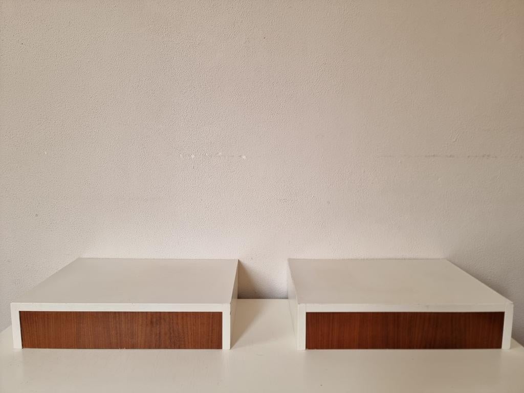 Vintage houten wandplank met la wandkast, Huis en Inrichting, Kasten | Wandmeubels, Gebruikt, Ophalen of Verzenden, Minder dan 150 cm