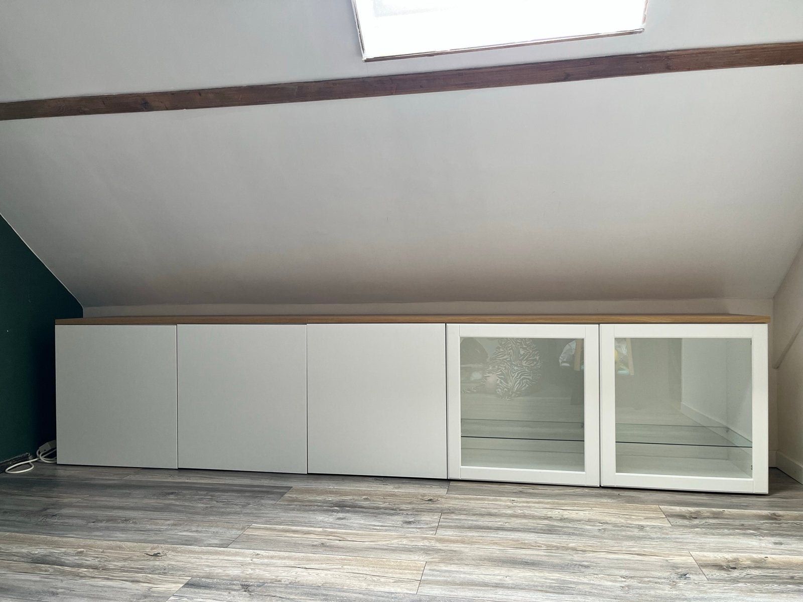Witte IKEA Bestå kast met 2 bladen - 3 meter breed, Huis en Inrichting, Kasten | Overige, Zo goed als nieuw, Ophalen
