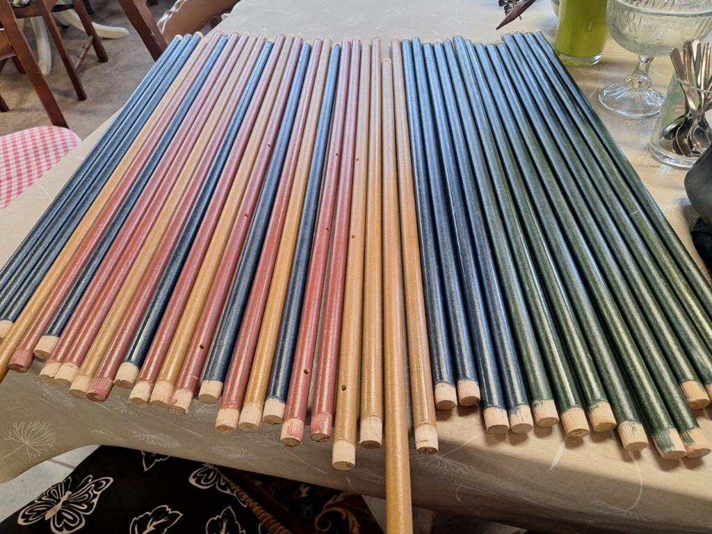 38 houten spijlen, Ophalen of Verzenden, Gebruikt, Overige