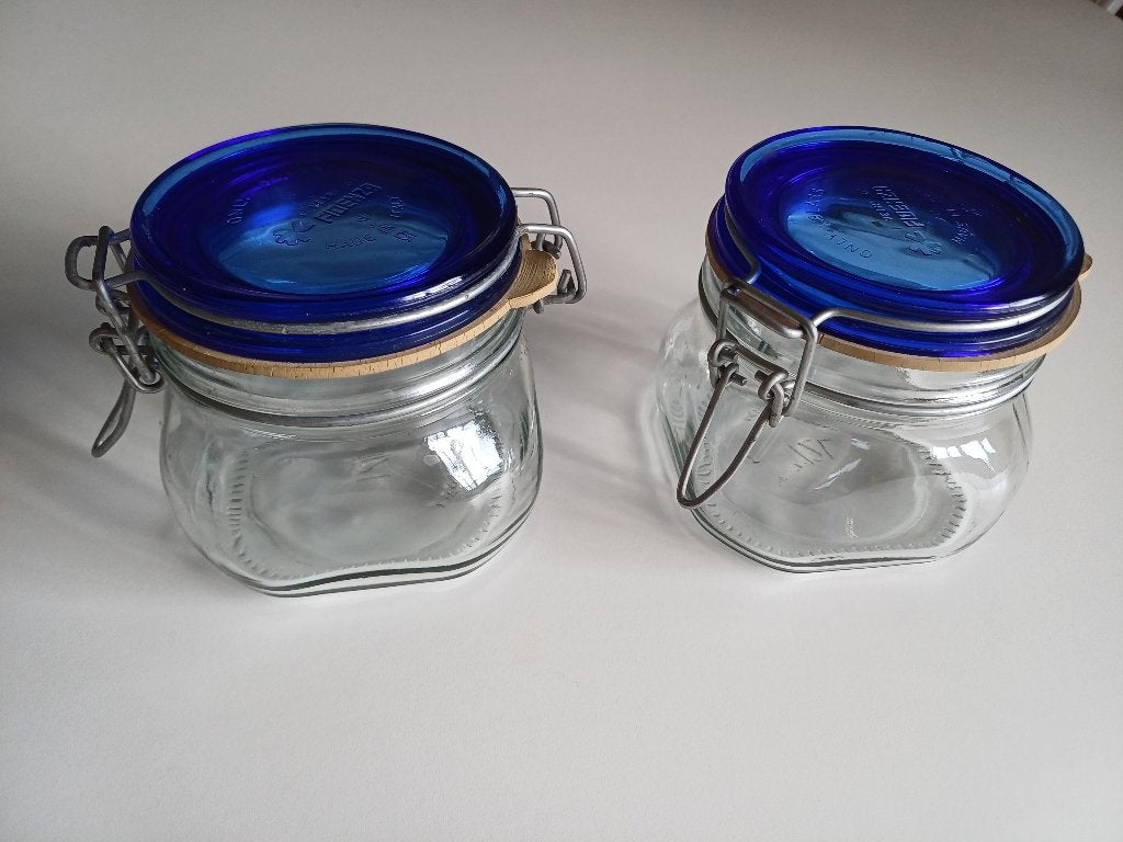 Vintage Fidenza made in Italy wekpoten glas, Ophalen of Verzenden, Voorraadpot, Glas, Gebruikt