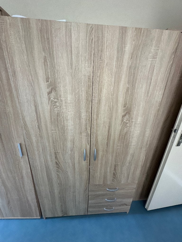 Brede kledingkast (Eikenlook), Huis en Inrichting, Kasten | Kledingkasten, Gebruikt, Eikenhout, 50 tot 100 cm, 150 tot 200 cm