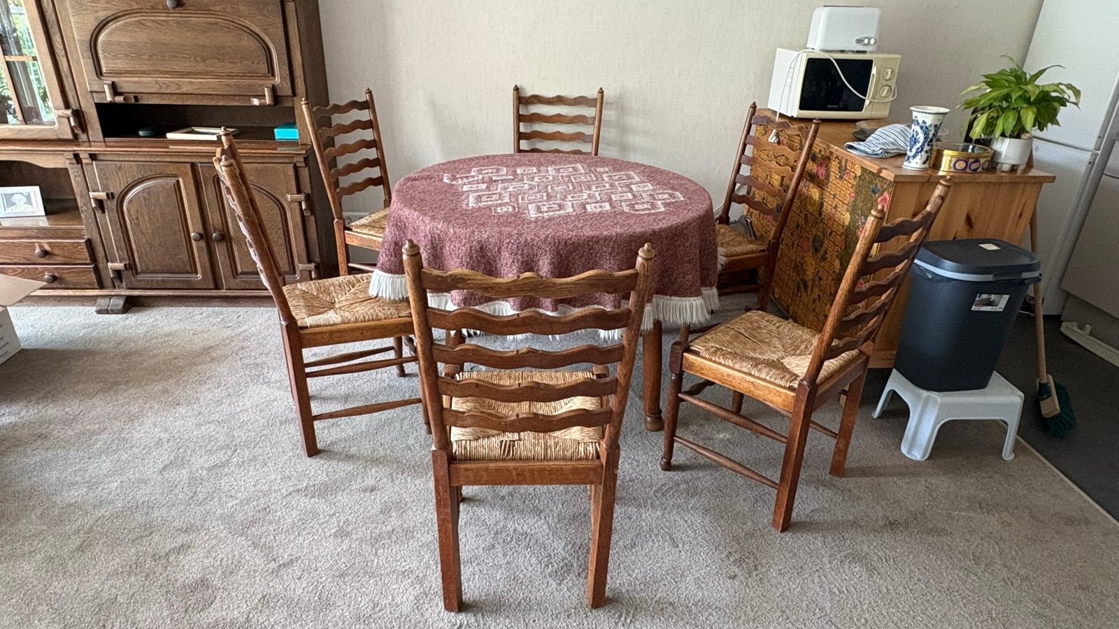 Eikenhouten eettafel met 6 stoelen, Ophalen