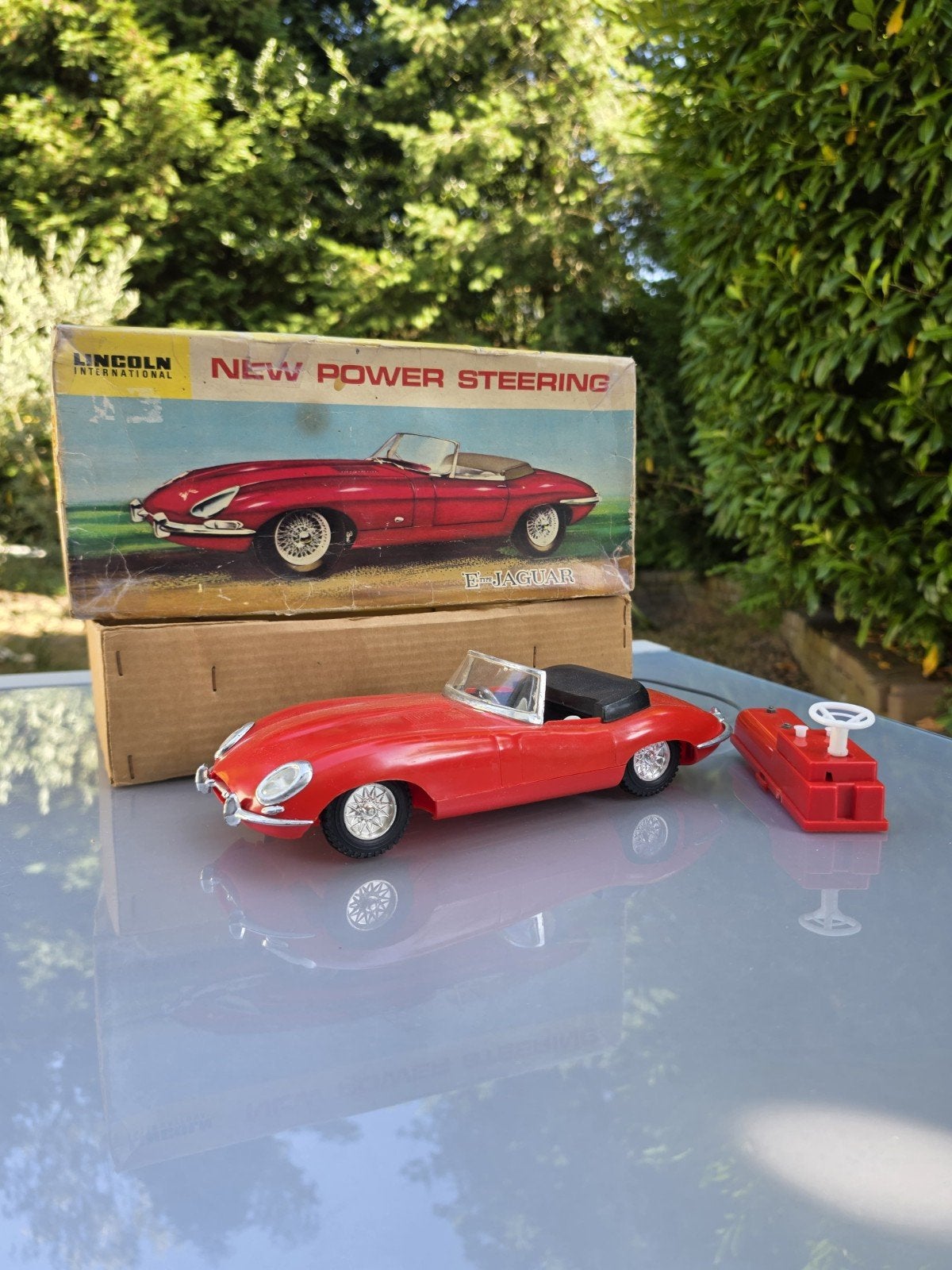 Lincoln Hong Kong plastic Jaguar E Type oude modelauto, Ophalen of Verzenden, Gebruikt, Auto