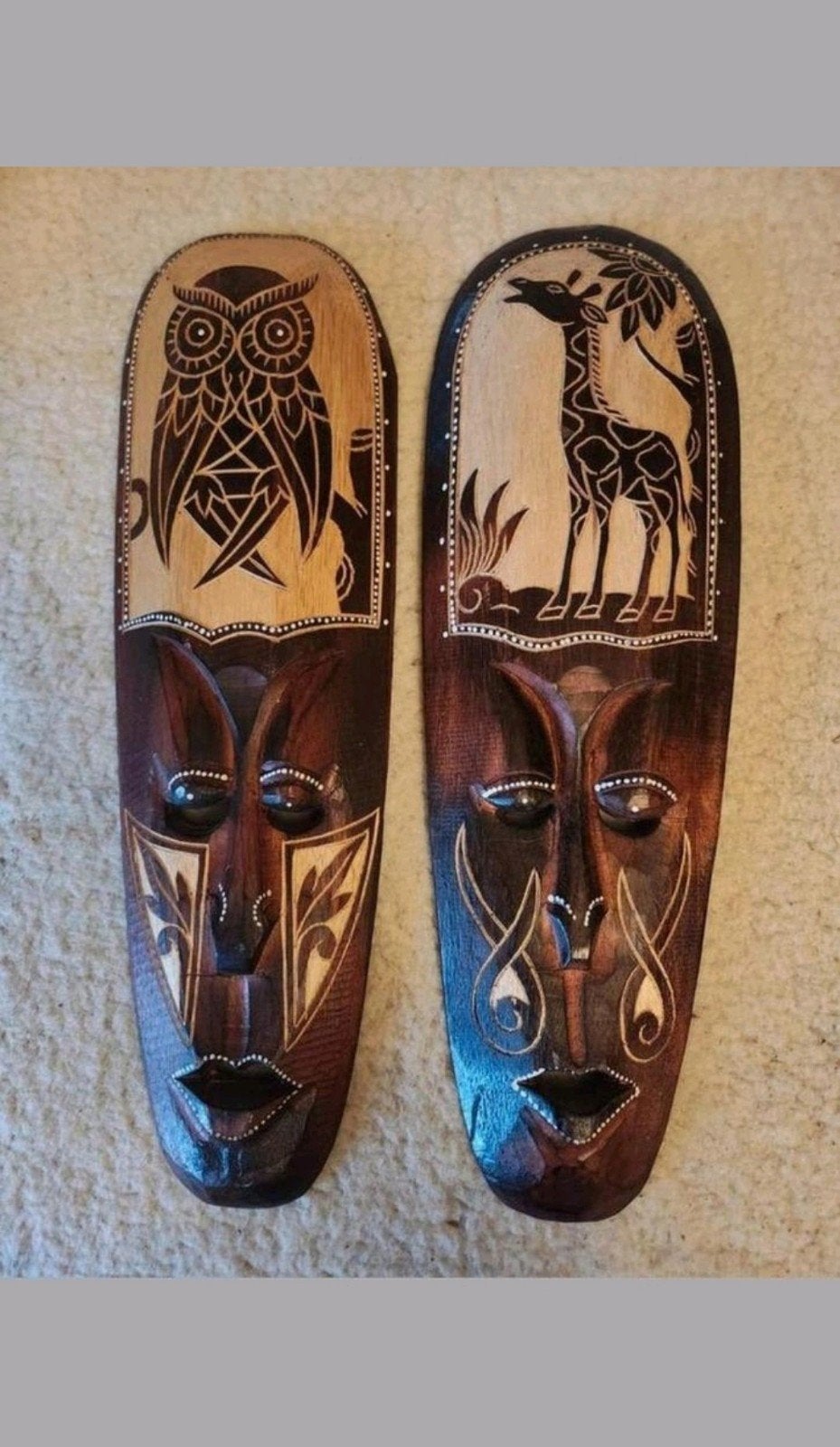 Twee Maskers Indonesia, Antiek en Kunst, Ophalen of Verzenden