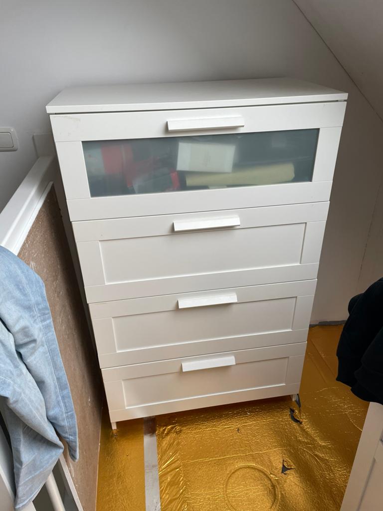 Ikea ladekast wit brimnes, Huis en Inrichting, Kasten | Ladekasten, Ophalen, 50 tot 100 cm, Zo goed als nieuw, 3 of 4 laden