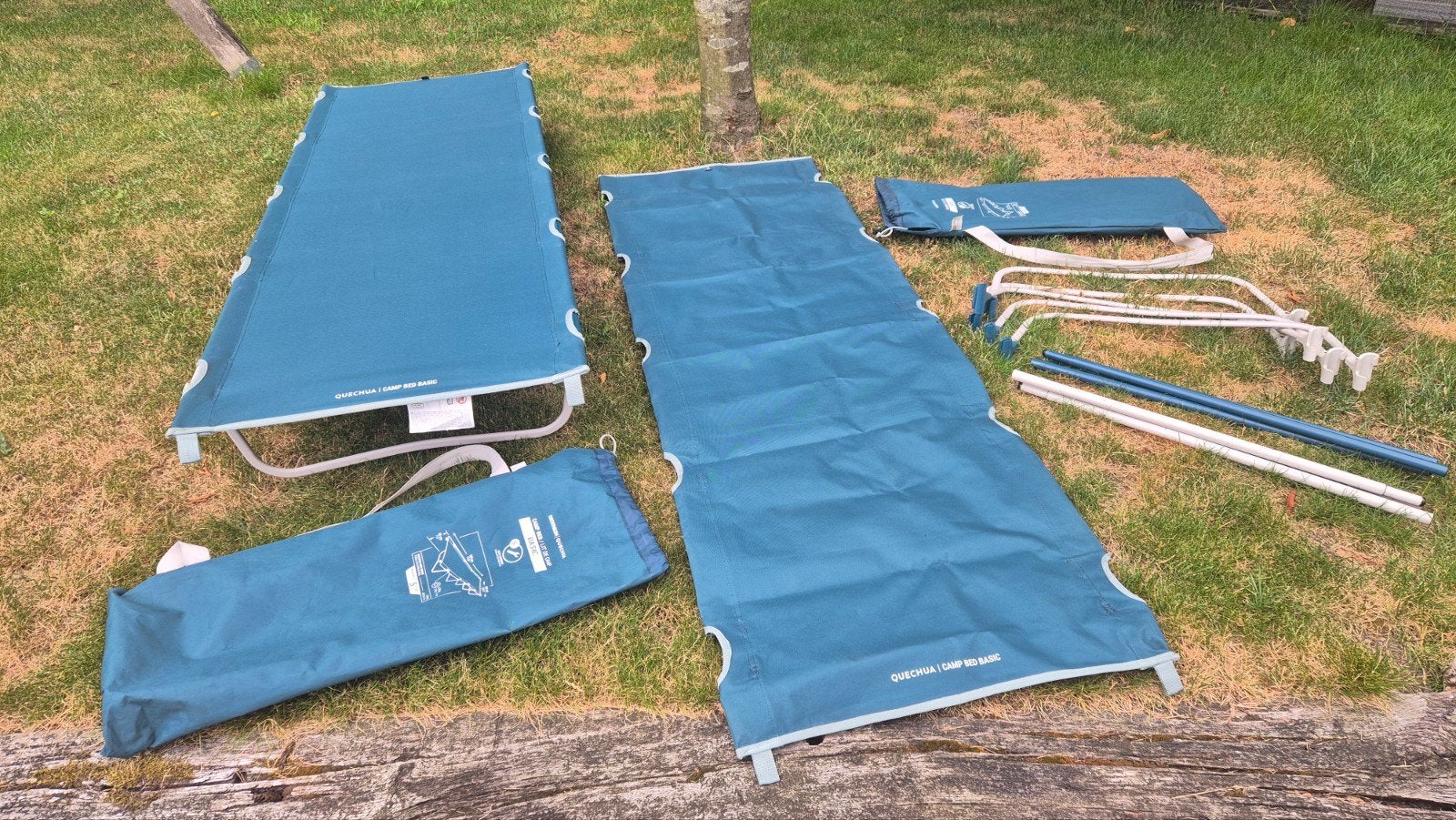 2x veldbed, stretcher, campingbed Decathlon, Ophalen of Verzenden