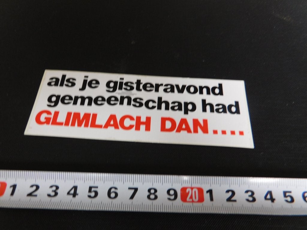 sticker als je gisteravond gemeenschap had GLIMLAVH DAN .., Ophalen, Zo goed als nieuw