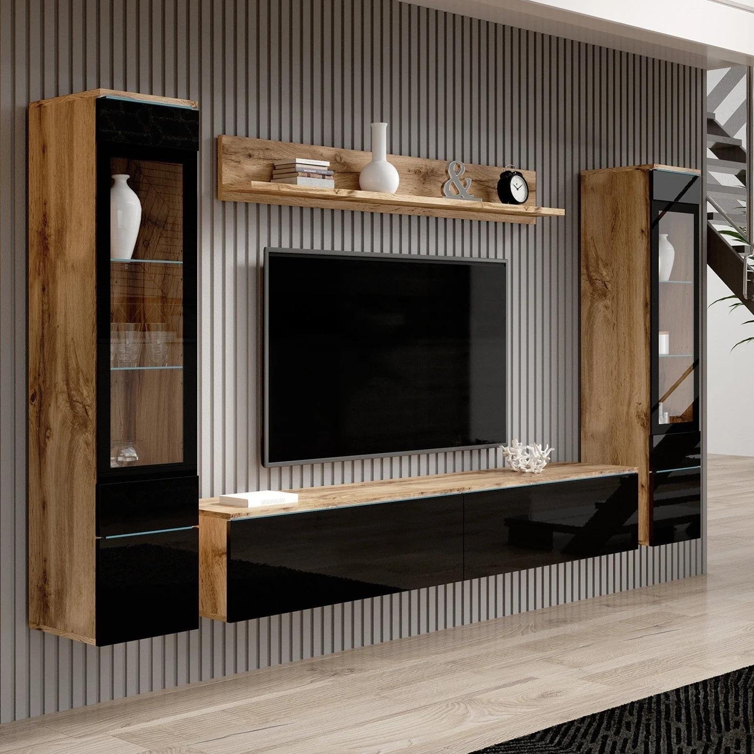 Modern TV/wandmeubel - 2,5 jaar oud, nette staat, Ophalen, Gebruikt, 200 cm of meer, 150 tot 200 cm