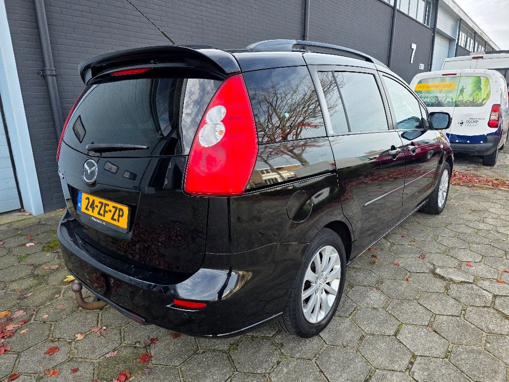 ✅️ Mazda 5 1.8 Benzine 2008 ✅️ 7 Persoons ✅️ Panoramadak ✅️, Auto's, Dealer onderhouden, 4 cilinders, Zwart, Origineel Nederlands