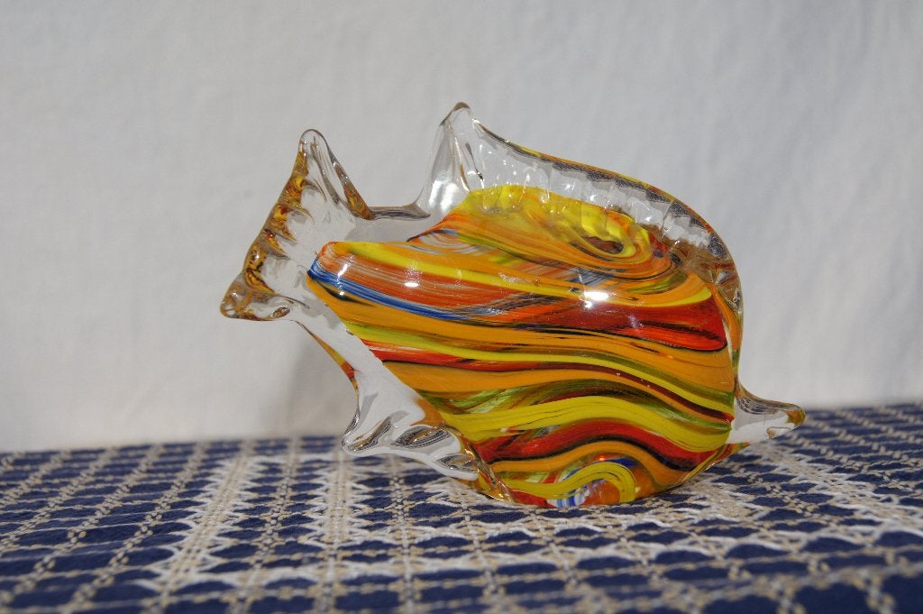 Kleurijk glazen vis ( Murano glas, Antiek en Kunst, Antiek | Glas en Kristal, Ophalen