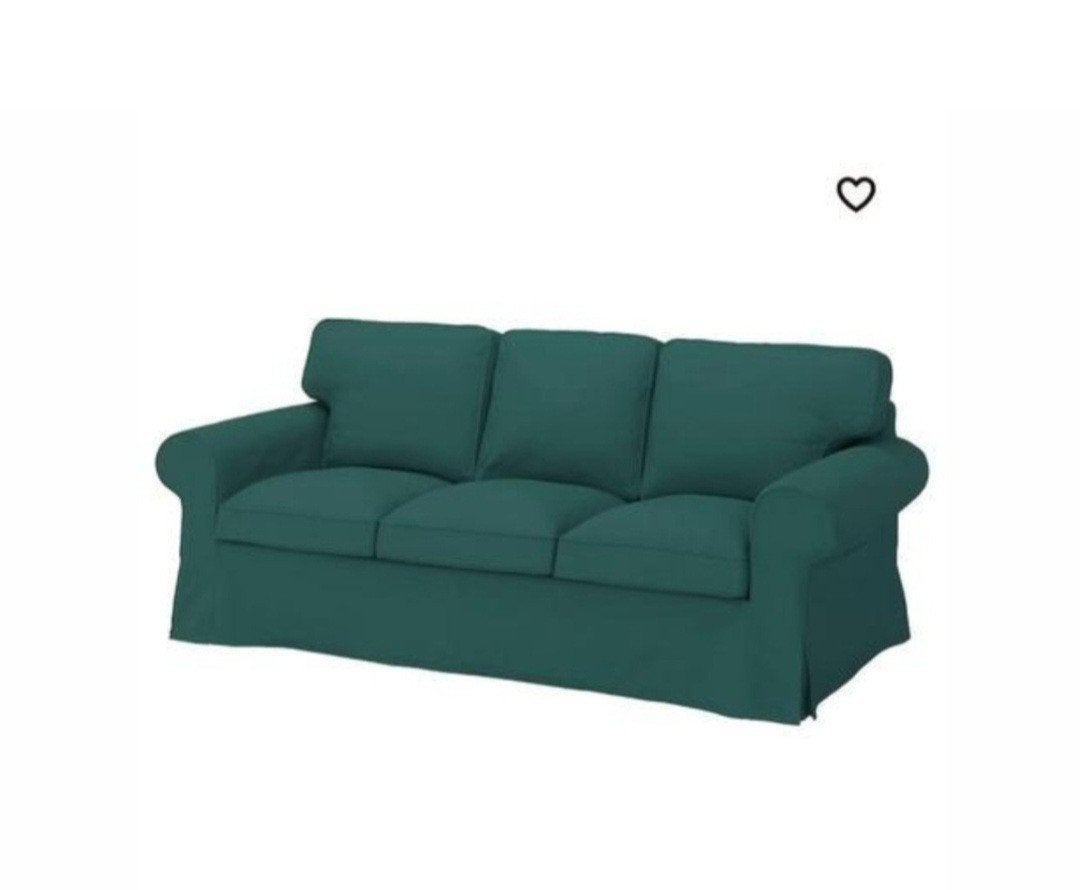 Ikea Ektorp Hoezen Groen - 2x Fauteuil, 3-zitsbank, Hocker, Ophalen, Gebruikt, Stof