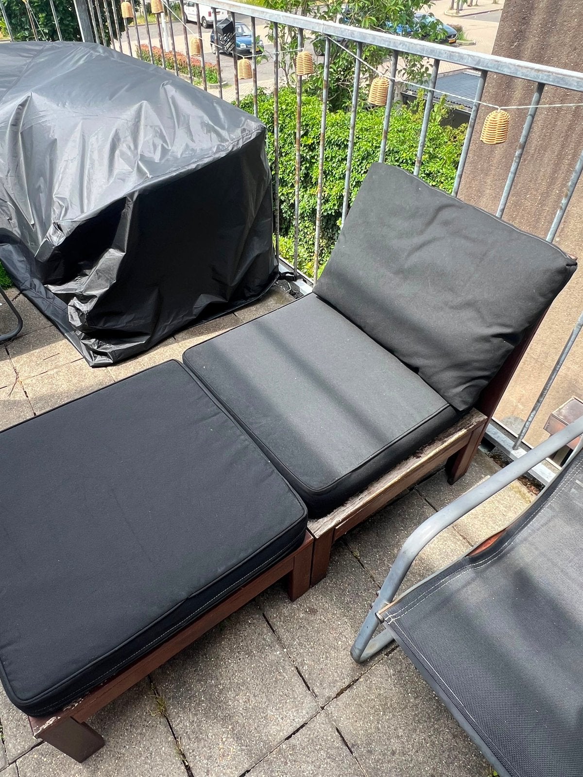 GRATIS Houten loungebank inclusief kussens, Tuin en Terras, Ophalen, Gebruikt, Hout