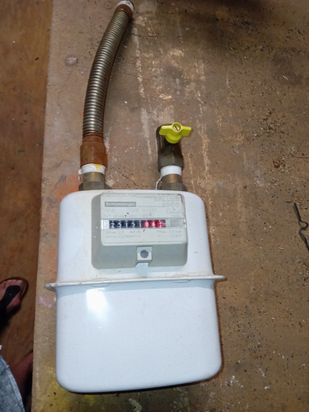 Tussenmeter gas - Schlumberger Gallus 2000 G1,6, Ophalen