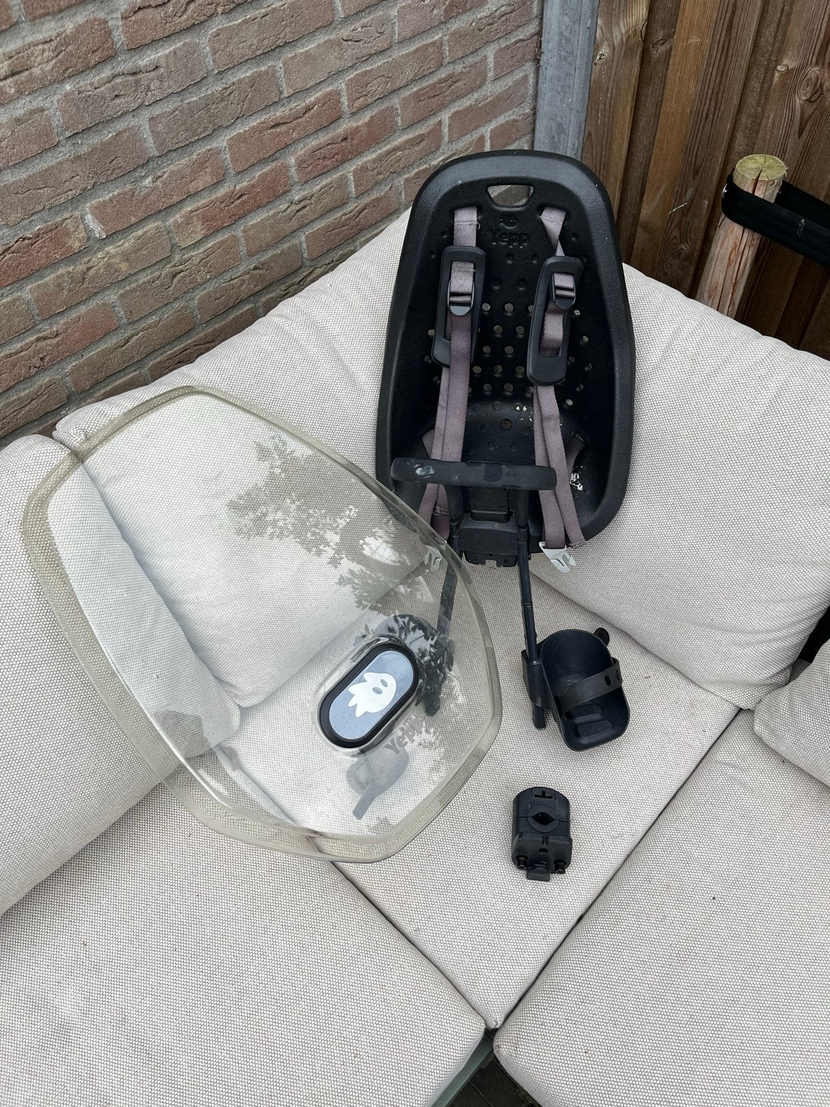 Yepp Mini fietsstoeltje met windscherm, Ophalen, Gebruikt, 0 t/m 13 kg, Voorzitje