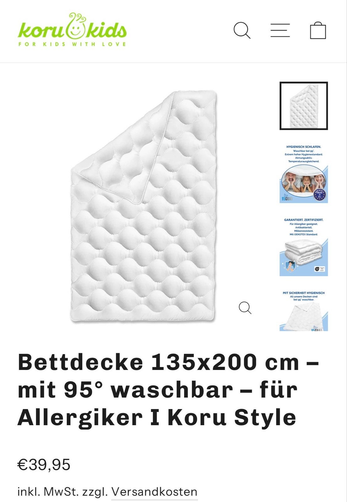 Dekbed 135x200 cm - Anti-allergisch, Ophalen, Anti-allergisch, Eenpersoons, Wit
