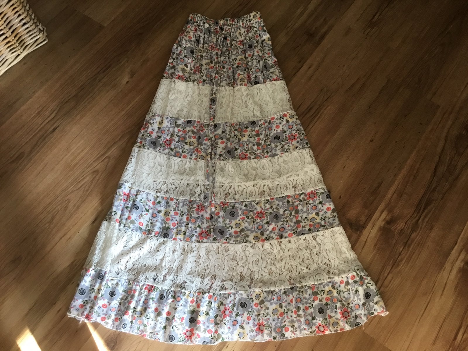 Prachtige boho lange rok met kant! maat S/M, Kleding | Dames, Maat 38/40 (M), Zwart, Ophalen of Verzenden, Zo goed als nieuw