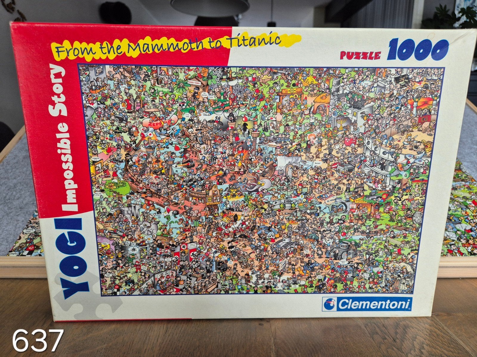 Clementoni puzzel 1000. Yogi impossible story. Mammoth., Ophalen of Verzenden, 500 t/m 1500 stukjes, Zo goed als nieuw, Legpuzzel