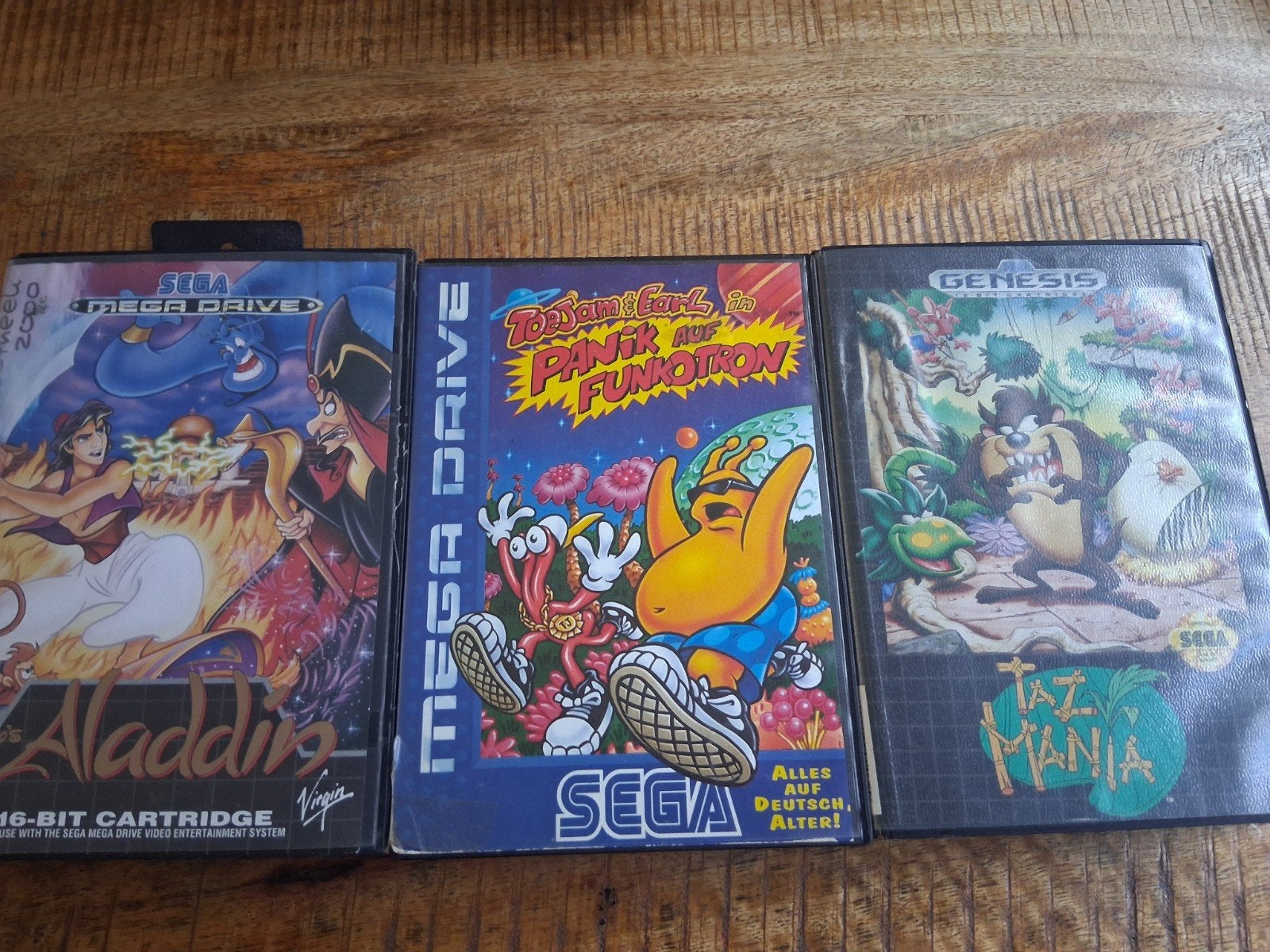 Sega Mega Drive games: Aladdin, Toejam & Earl, Taz-Mania, Gebruikt, 1 speler, Ophalen of Verzenden, Platform
