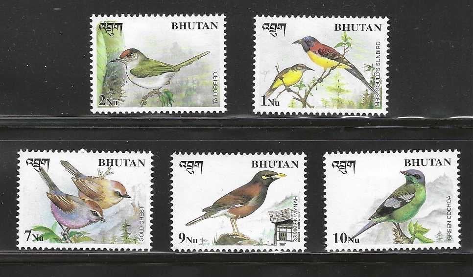 Bhutan MI 1803-1807 vogels fauna 1998 serie PF, Verzenden, Postfris, Dier of Natuur