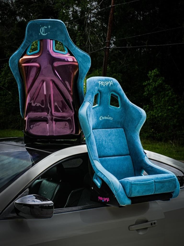 NRG Prisma Chromatic Teal blauw neochrome suede Kuipstoel, Auto diversen, Tuning en Styling, Ophalen of Verzenden
