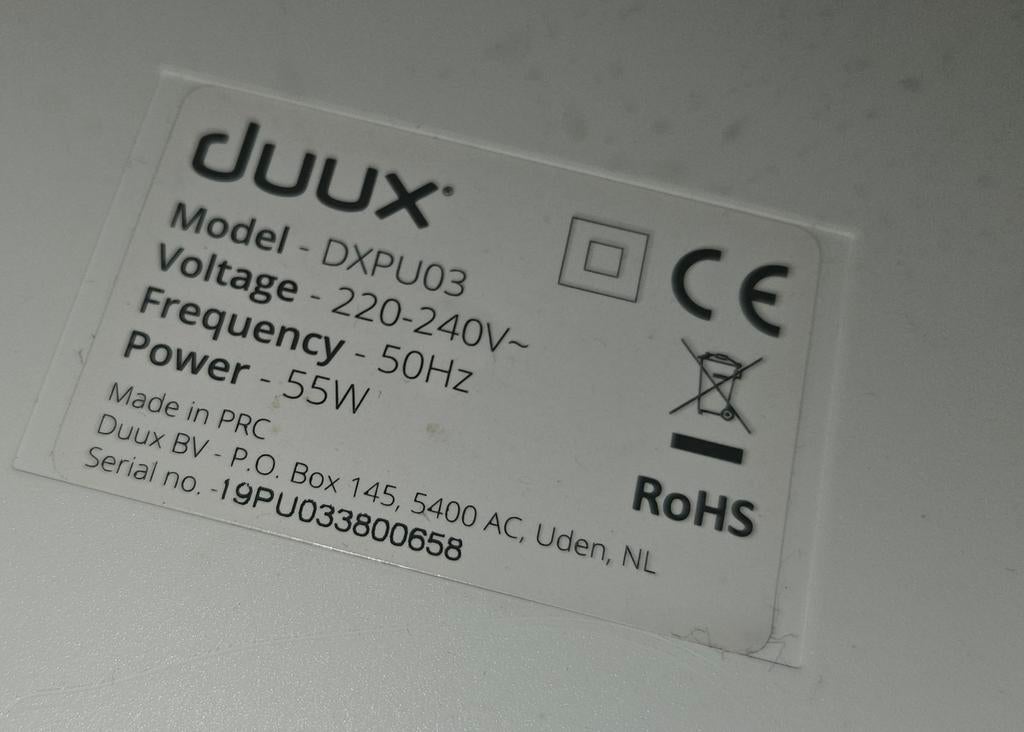 Duux DXPU03 Torenventilator - 55W - Wit/Zwart, Ophalen of Verzenden, Zo goed als nieuw, Torenventilator