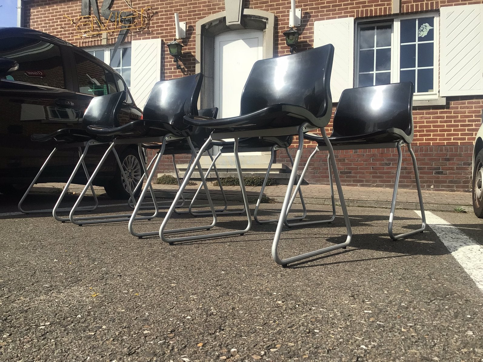 Vintage Ikea Snille Stacking Chairs Black 90s, Ophalen, Gebruikt