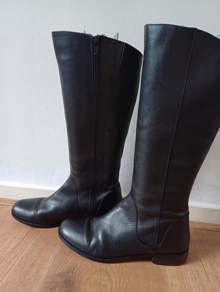 Dune zwart lederen laarzen maat 38, Kleding | Dames, Schoenen, Hoge laarzen, Zwart, Ophalen of Verzenden, Dune London