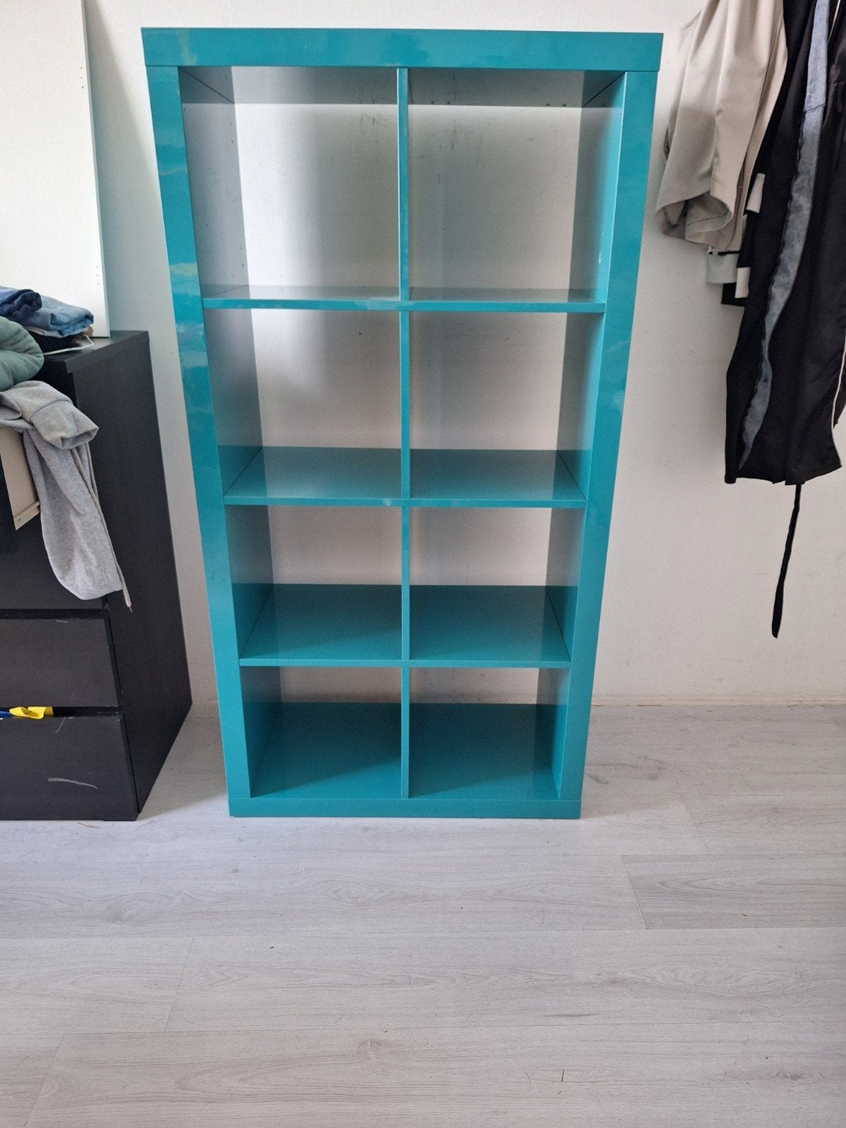 Turquoise Kallax Vakkenkast | Opbergkast | 2x4 Vakken, Ophalen, Gebruikt, 100 tot 150 cm, 50 tot 100 cm