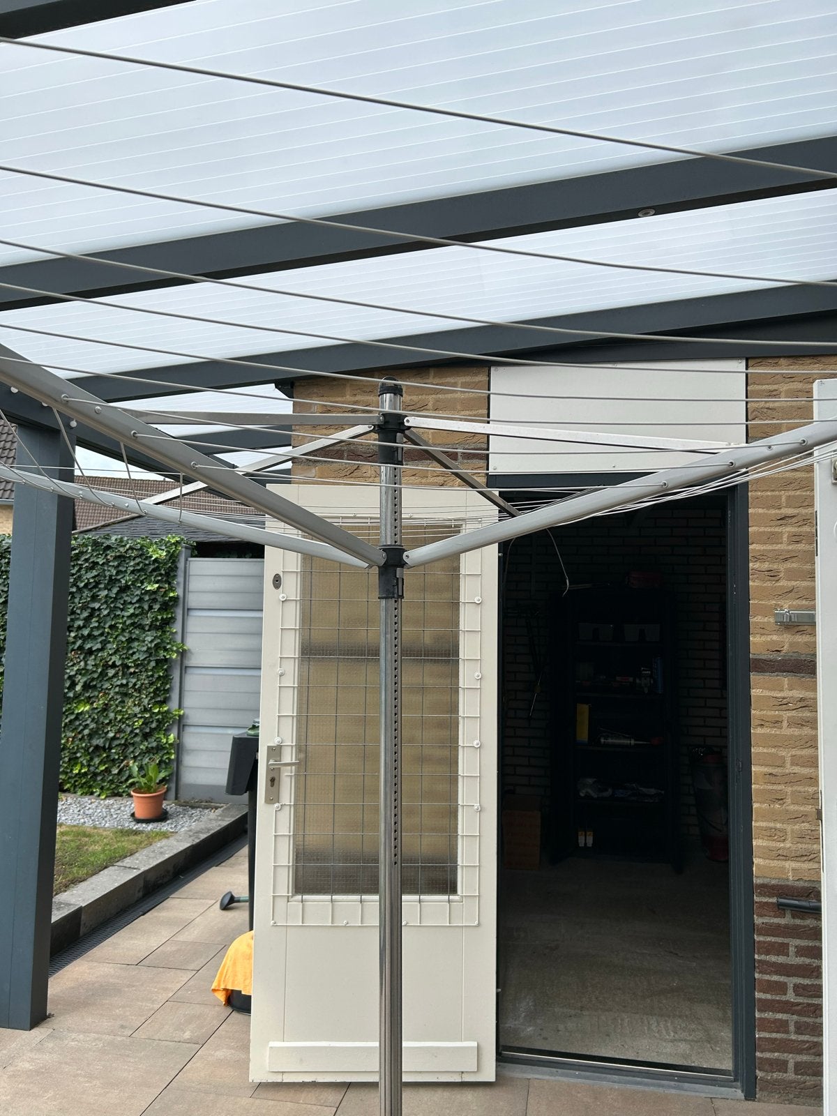 Brabantia droogmolen met stenen voet en beschermhoes, Tuin en Terras, Ophalen, Gebruikt, Droogmolen