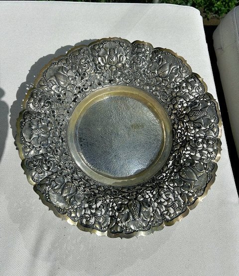 Djokja  zilveren schaal, Antiek en Kunst, Ophalen, Zilver