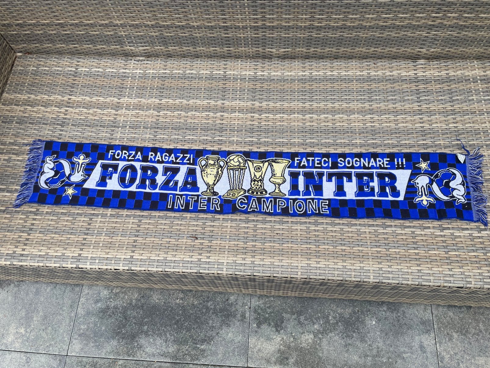 Sjaal Inter Milan, Ophalen of Verzenden, Gebruikt, Buitenlandse clubs, Vaantje of Sjaal